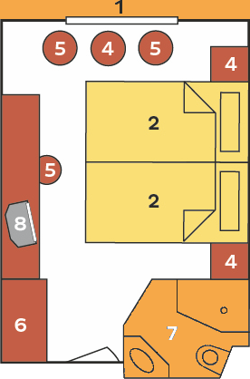 2-Bett Oberdeck Deluxe achtern
