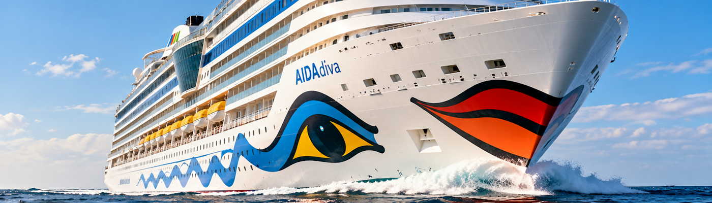 AIDAdiva im Sonnenlicht